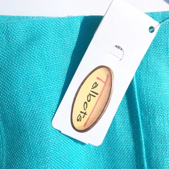 Talbots Aqua Blue Seamed Linen Skirt Size 18 - Picture 14 of 16